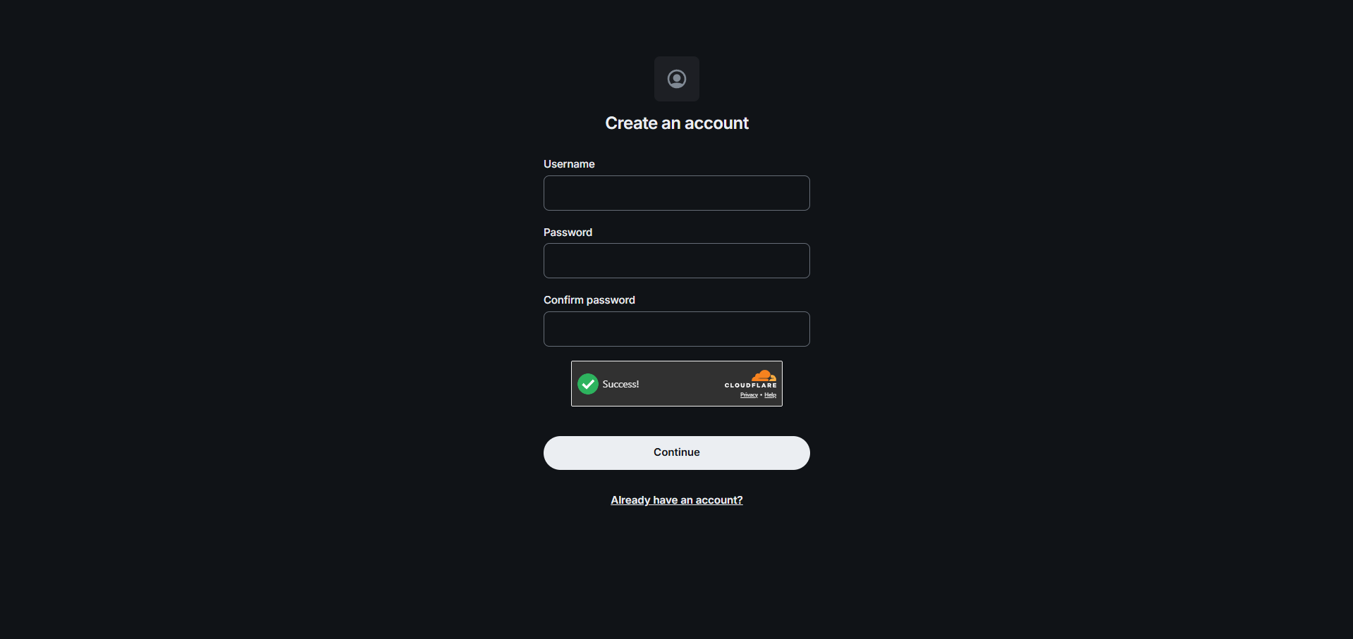 Element Desktop: Username and password screen